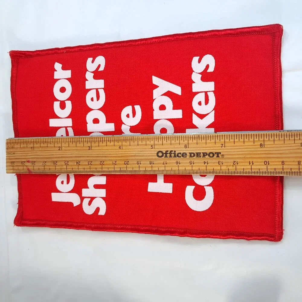Jewelcor Shoppers are Happy Cookers pot holder fabric trivet red grocery Vintage